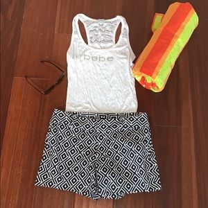 I.N.C. Black and white print shorts
